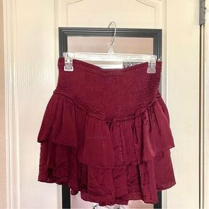 Entro Maroon Ruffle Skort